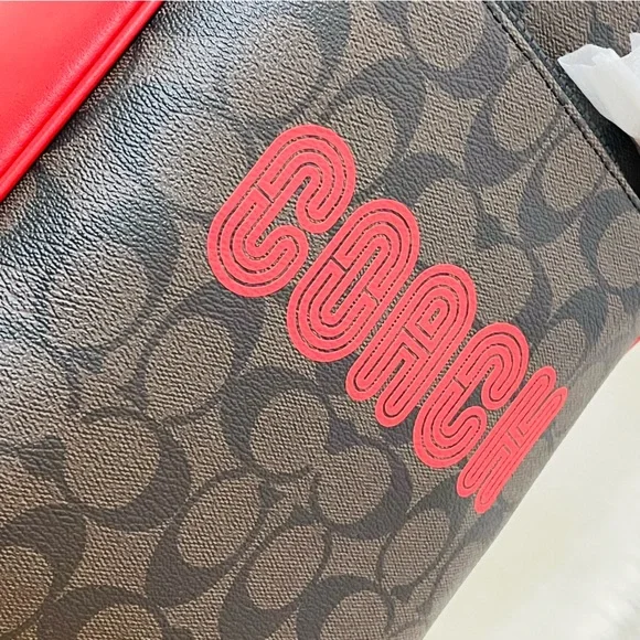 NWT Coach Westway backpack in Colorblock Signature Canvas with Coach Patch Sling - Picture 7 of 13